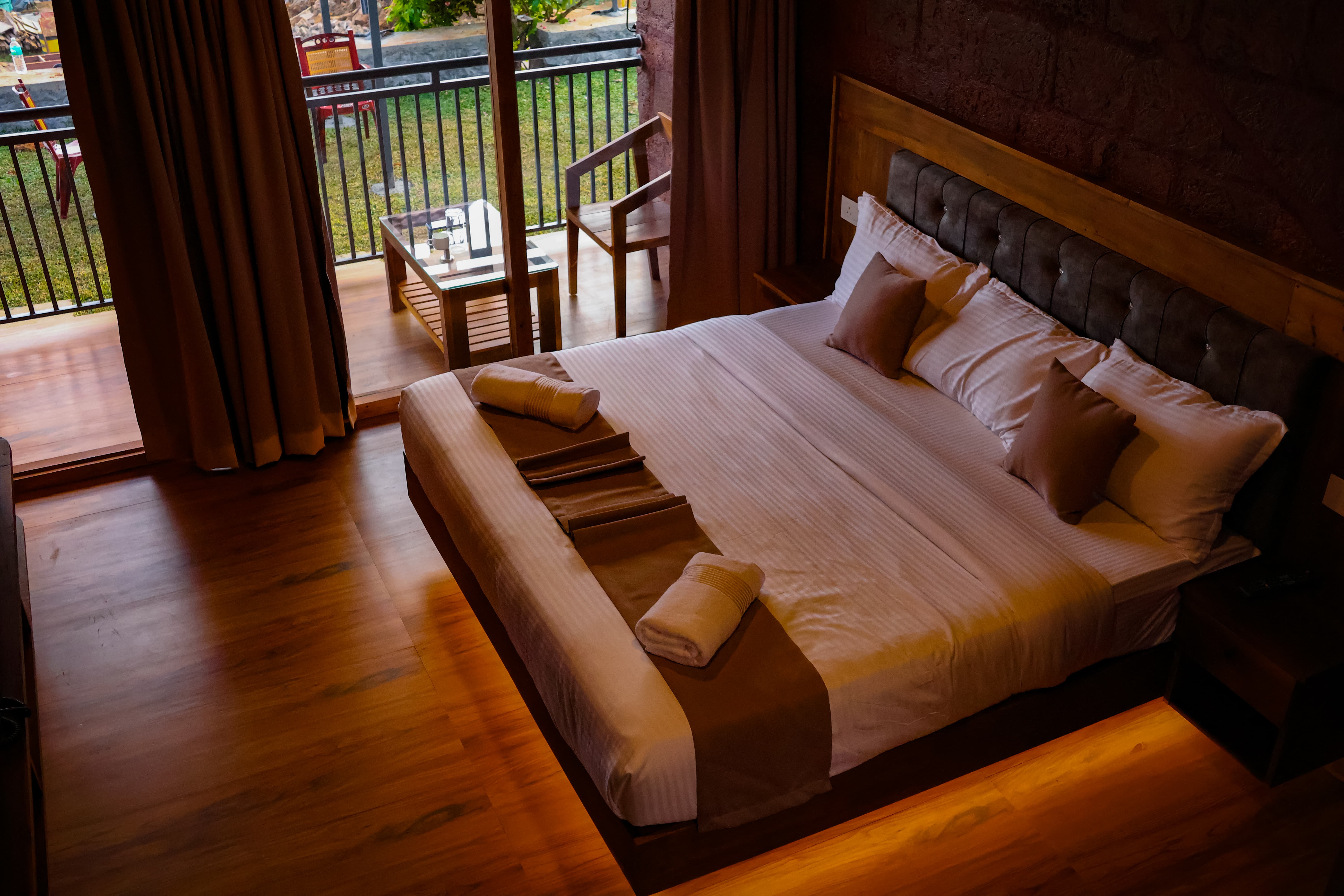 Luxury balcony view of Wayanad mountains at Brunton Havens